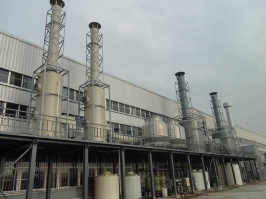 Sistema di trattamento dei gas di scarico acido e alcalino con cromo