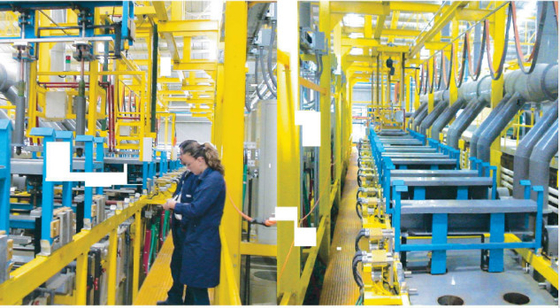 Linea di produzione dura placcante automatica del cromo per l'anello di stantuffo della linea di placcatura del palo di assorbimento di scossa del Messico